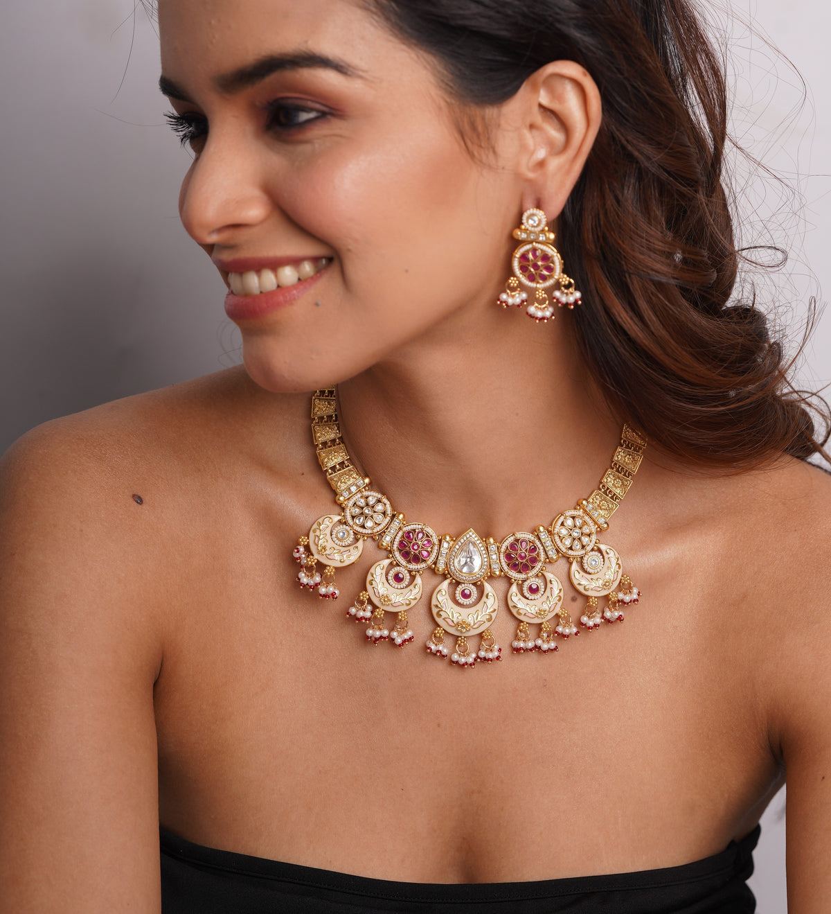 Ivory & Ruby Necklace Set