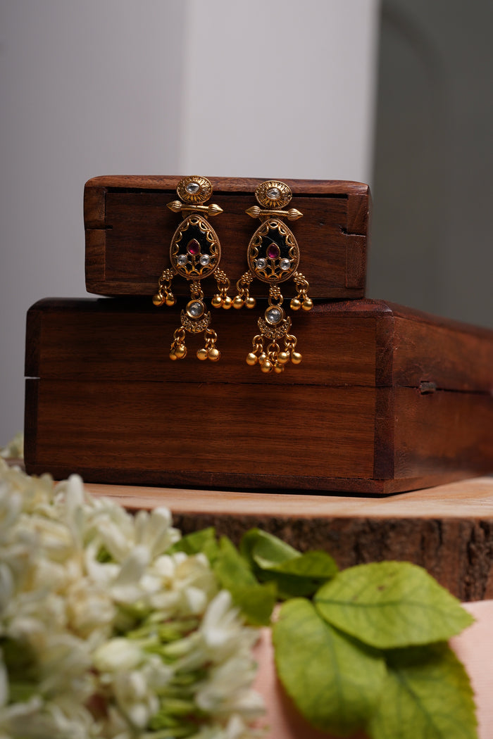 Maroon Chandbali Earrings