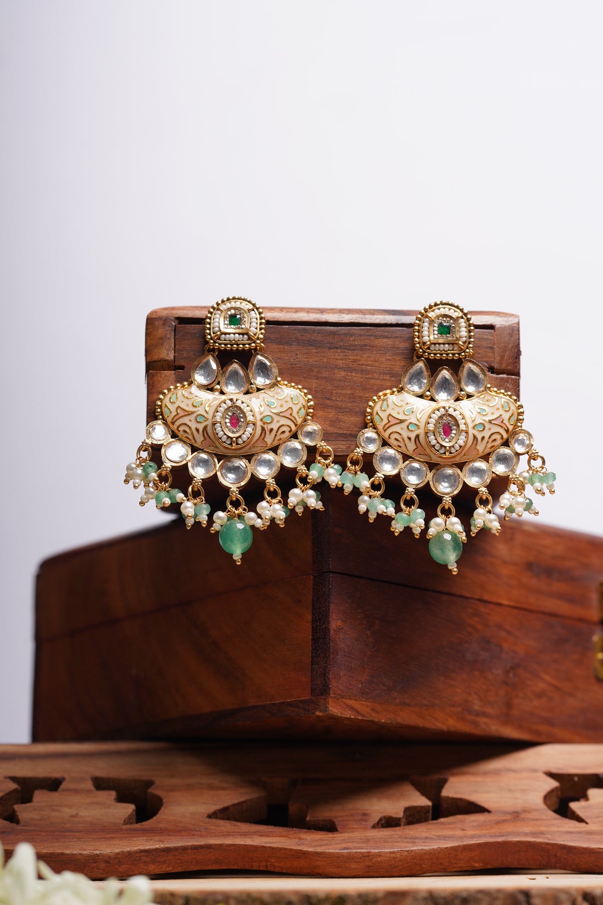 Meenakari Chandbali Earrings