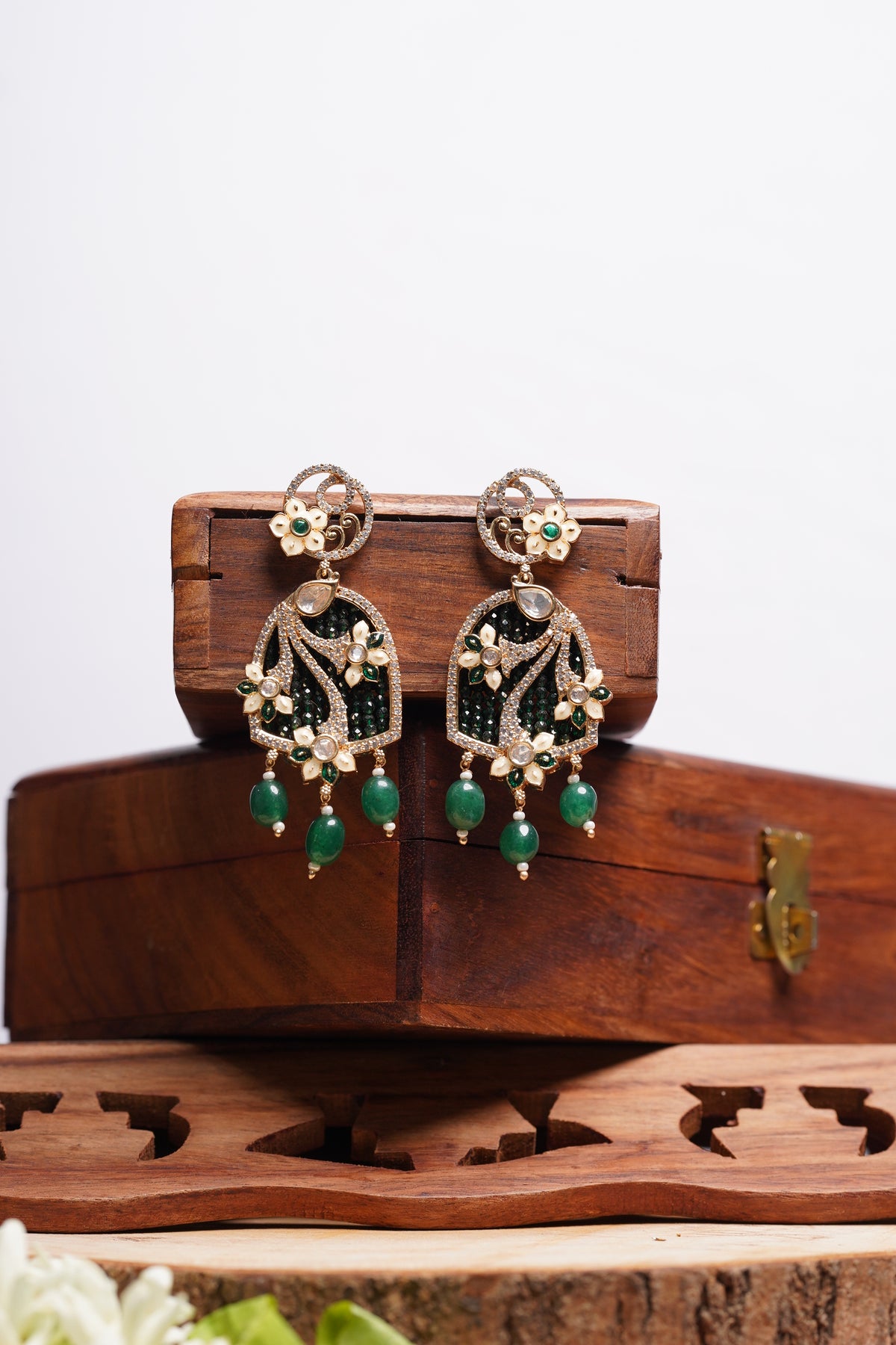 Green Drop Earrings