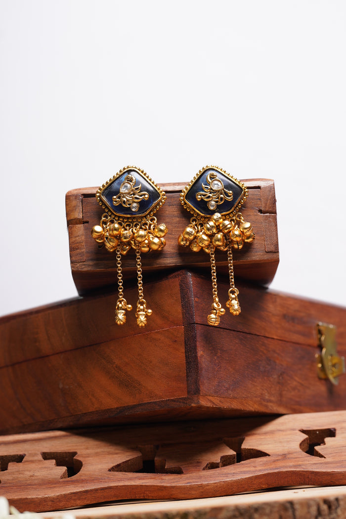 Deep Blue Drop Earrings
