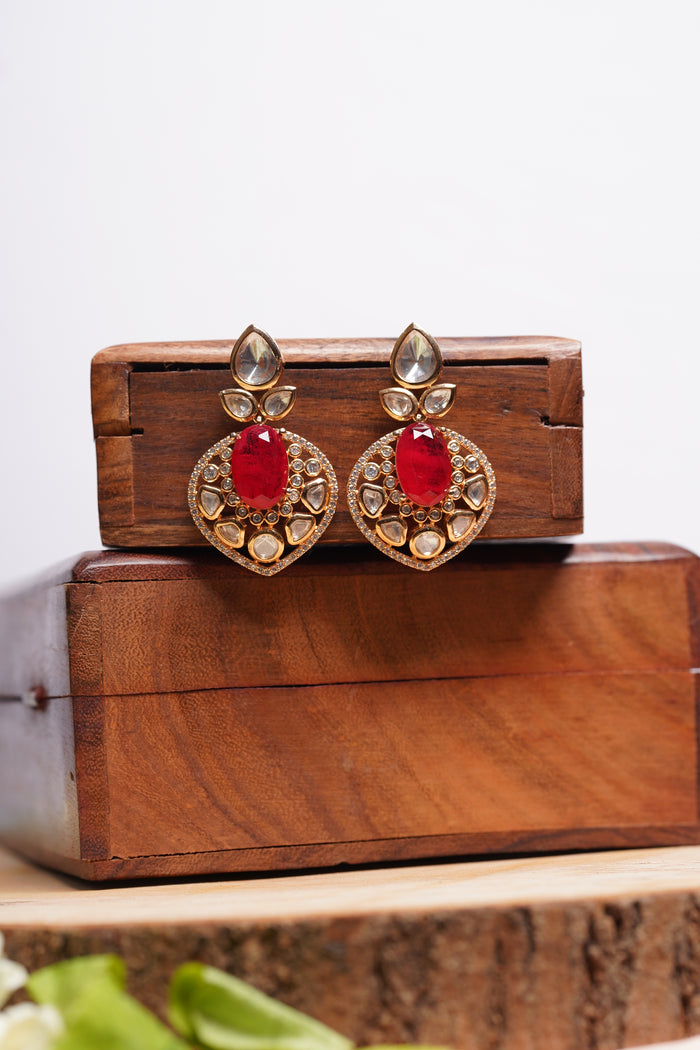 Ruby Kundan Studs