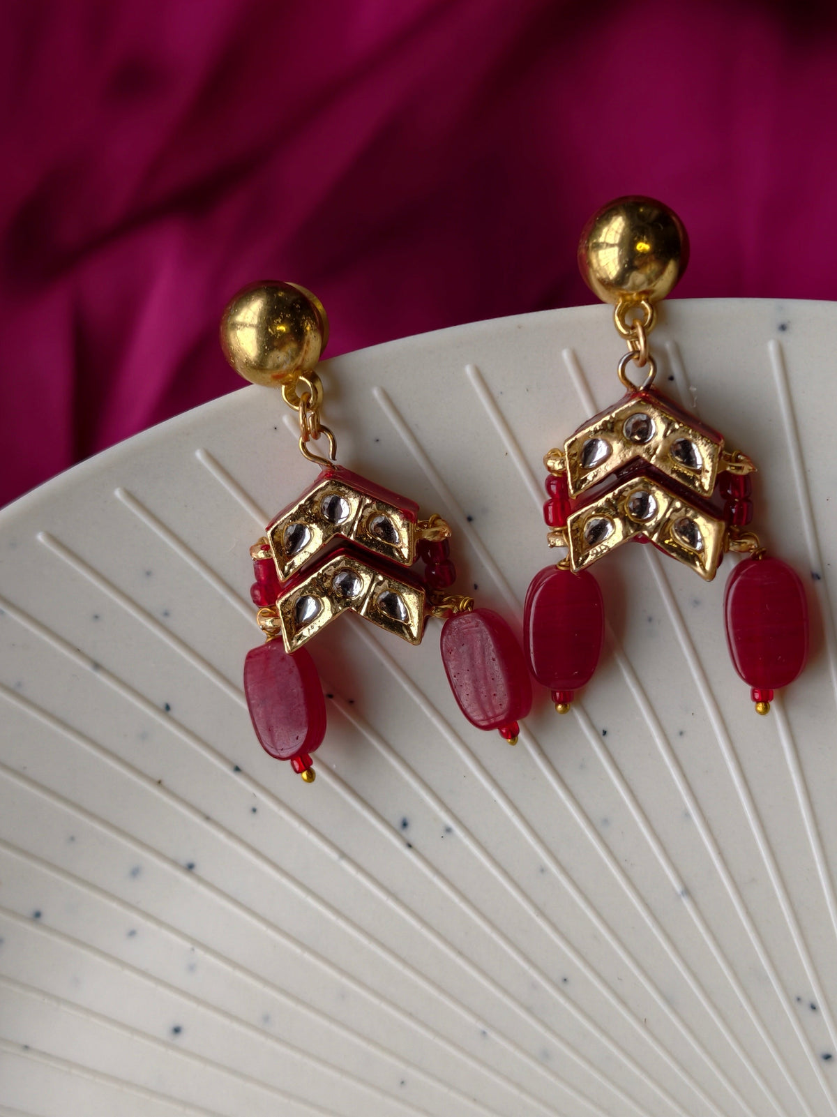 Kundan Thread Choker(Red)