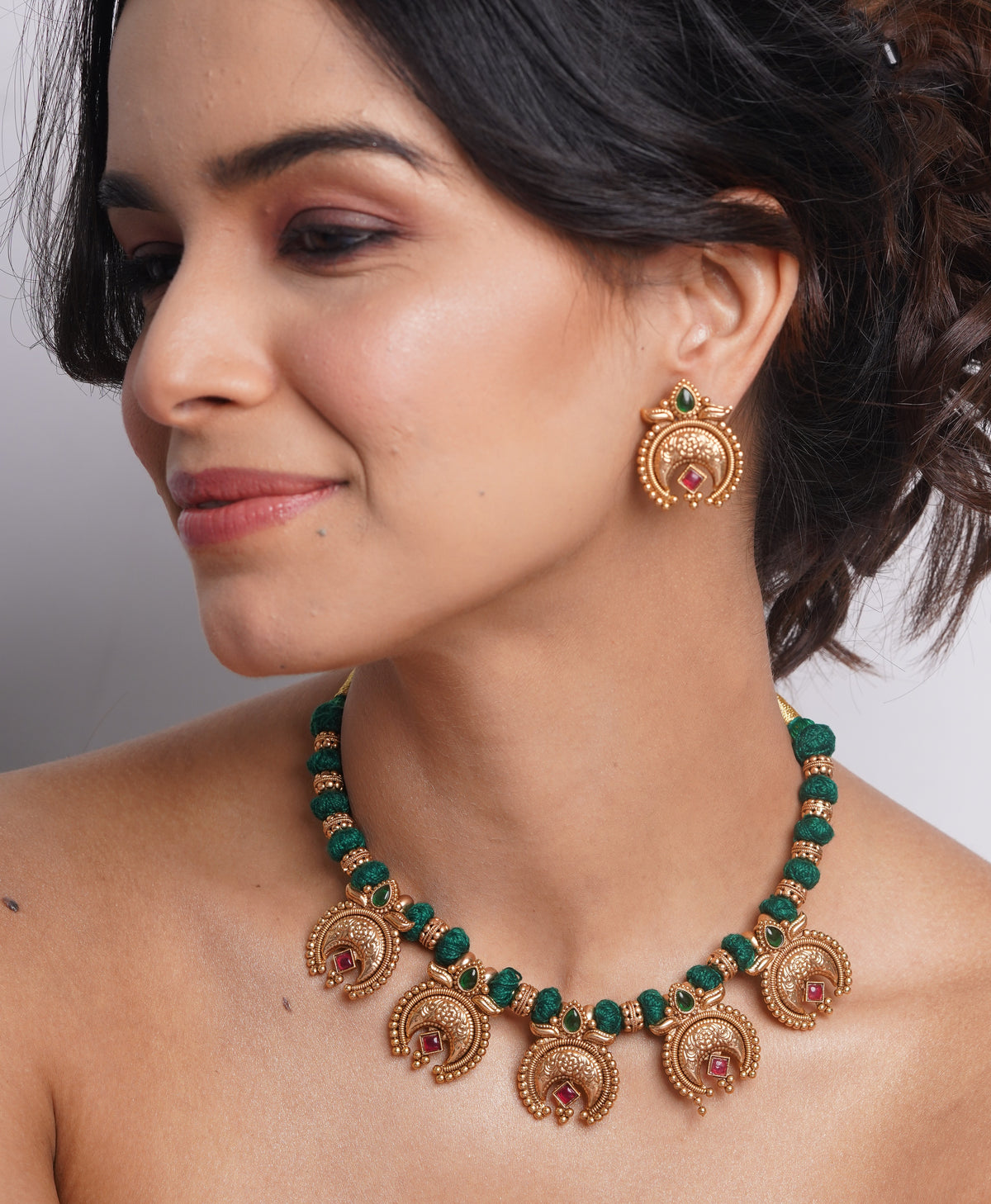 Chandrakala Emerald Set