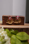 Ruby Blossom Jhumka Studs
