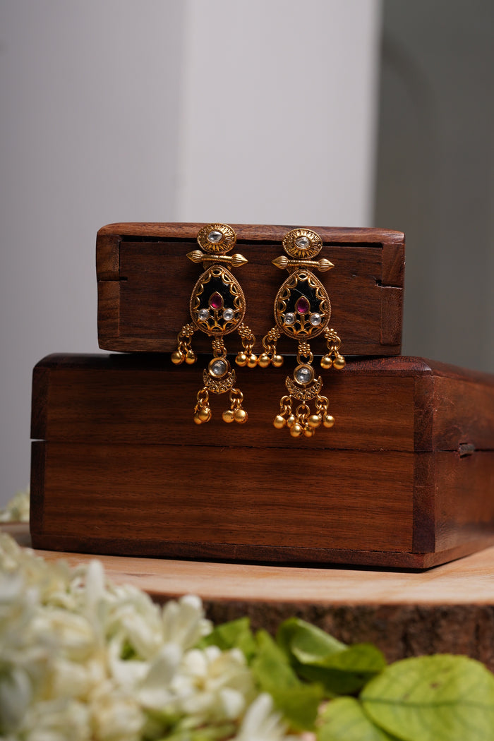 Maroon Chandbali Earrings