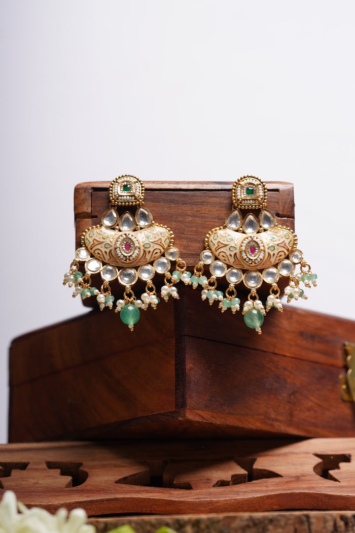 Meenakari Chandbali Earrings