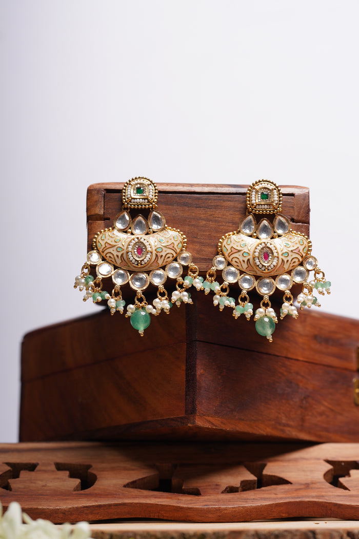 Meenakari Chandbali Earrings