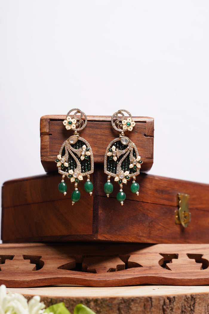 Green Drop Earrings