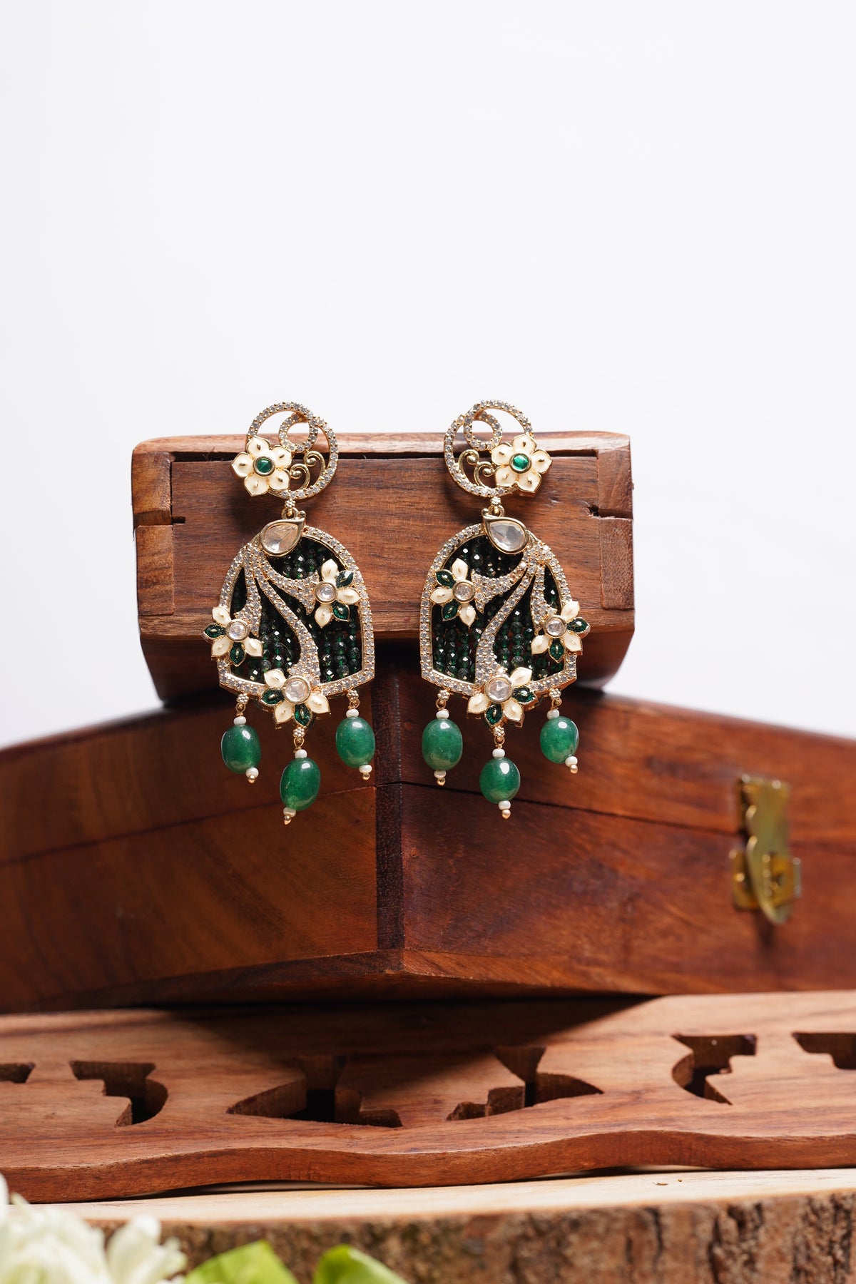 Green Drop Earrings