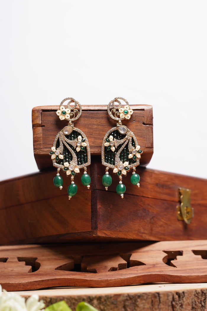 Green Drop Earrings