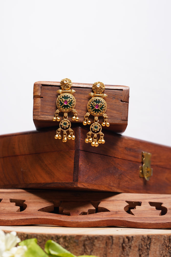Heritage Green Drop Earrings