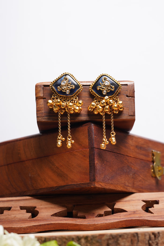 Deep Blue Drop Earrings