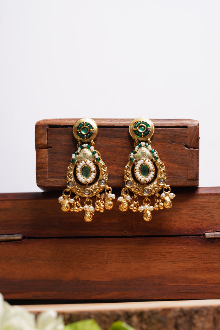 Green Emerald Drop Earrings