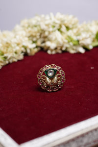 Ruby Green Haathi Ring