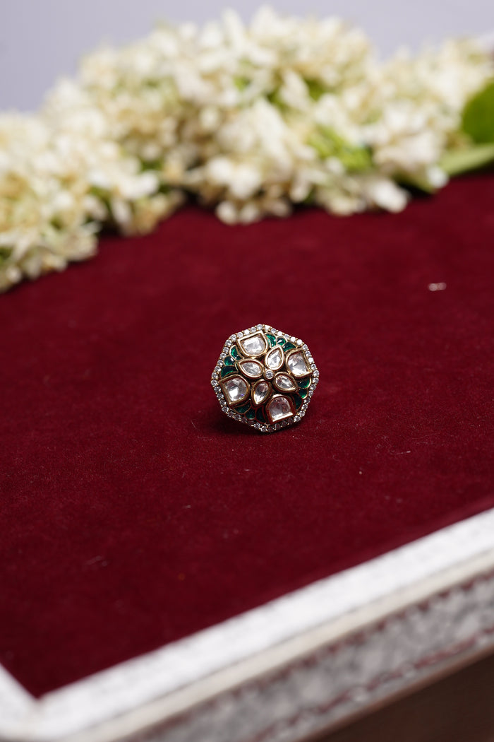 Royal Green Minakari Ring