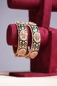 Meenakari Green Bangle Set