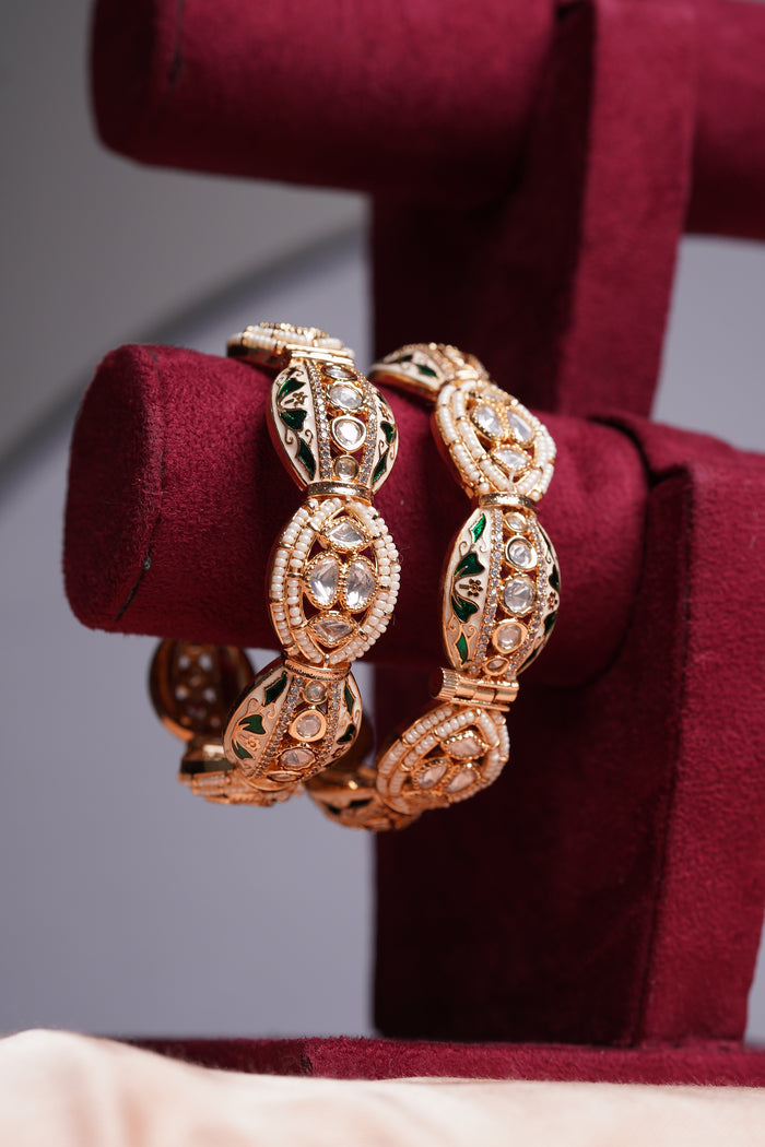 Meenakari Pearl Bangle Set