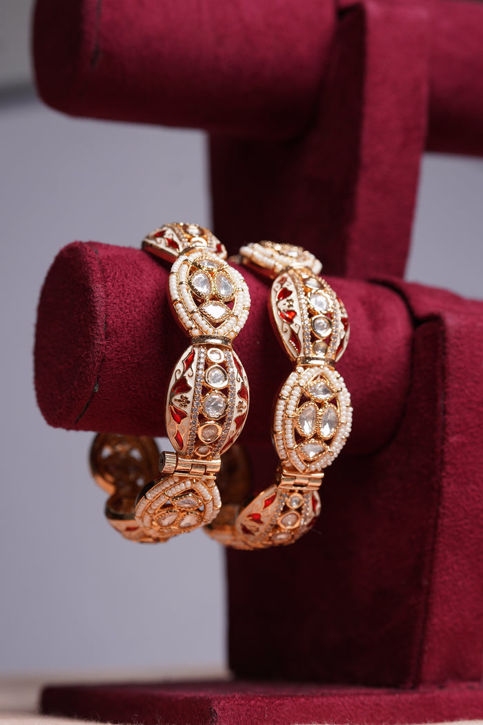 Meenakari Pearl Bangle Set