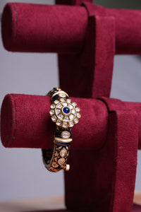 Blue Meenakari Polki Kada