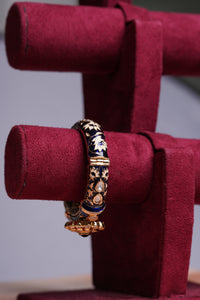Blue Meenakari Polki Kada