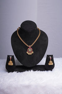 Ruby Green Pendant Set