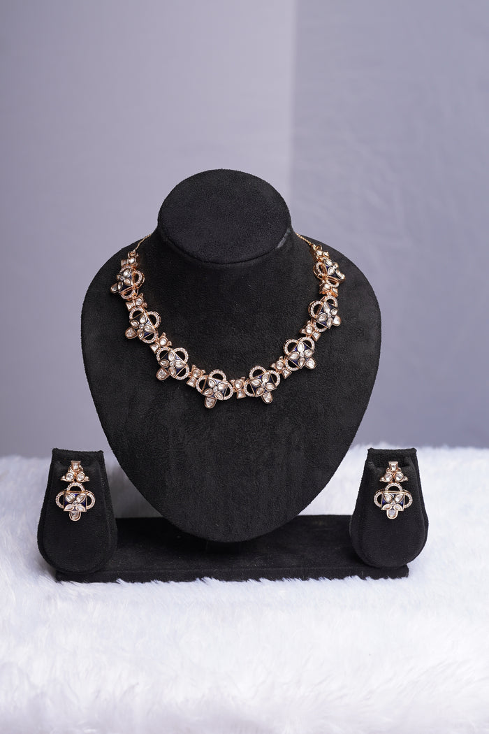 Kundan Meenakari Blue Set