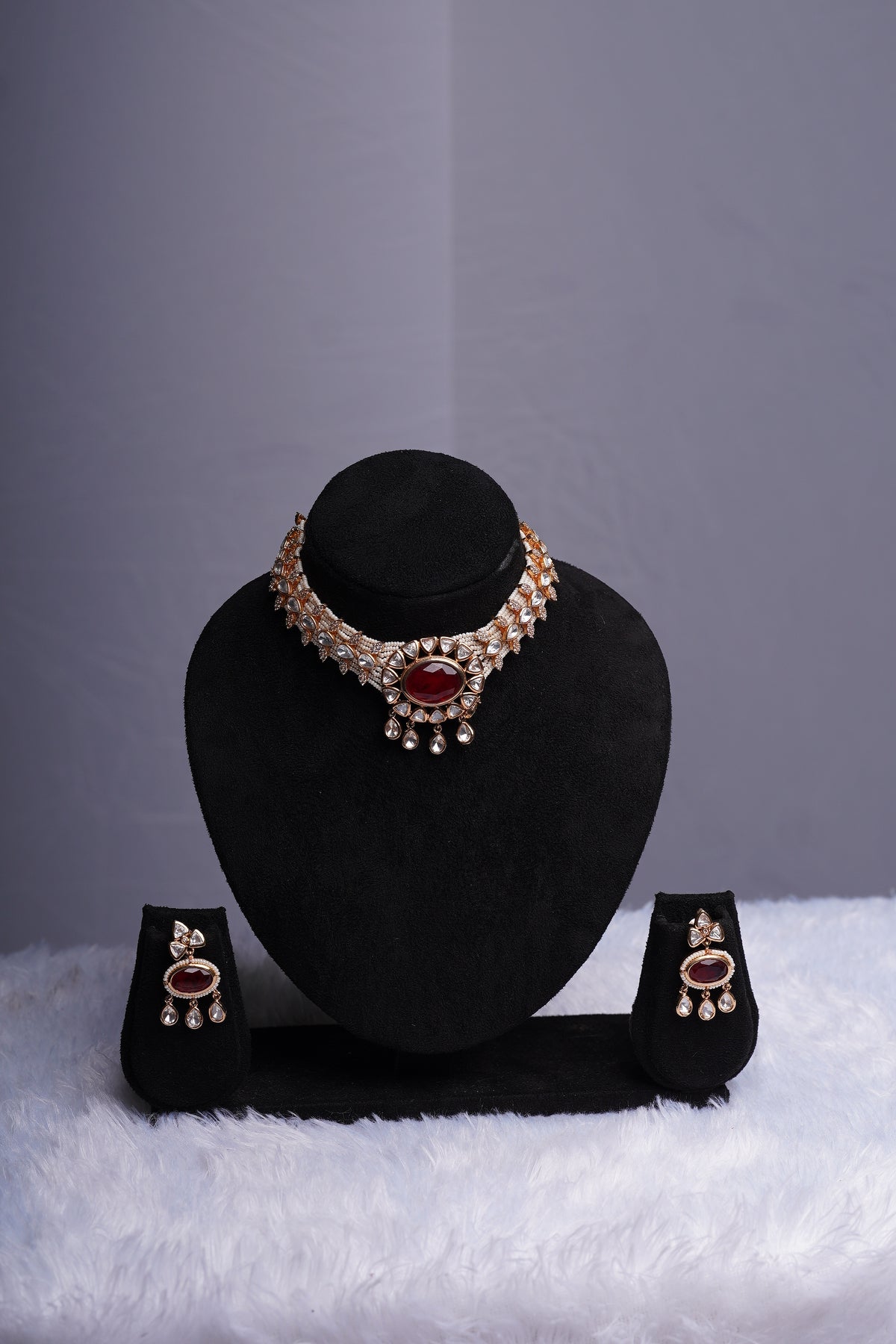Ruby Swarovski Choker Set