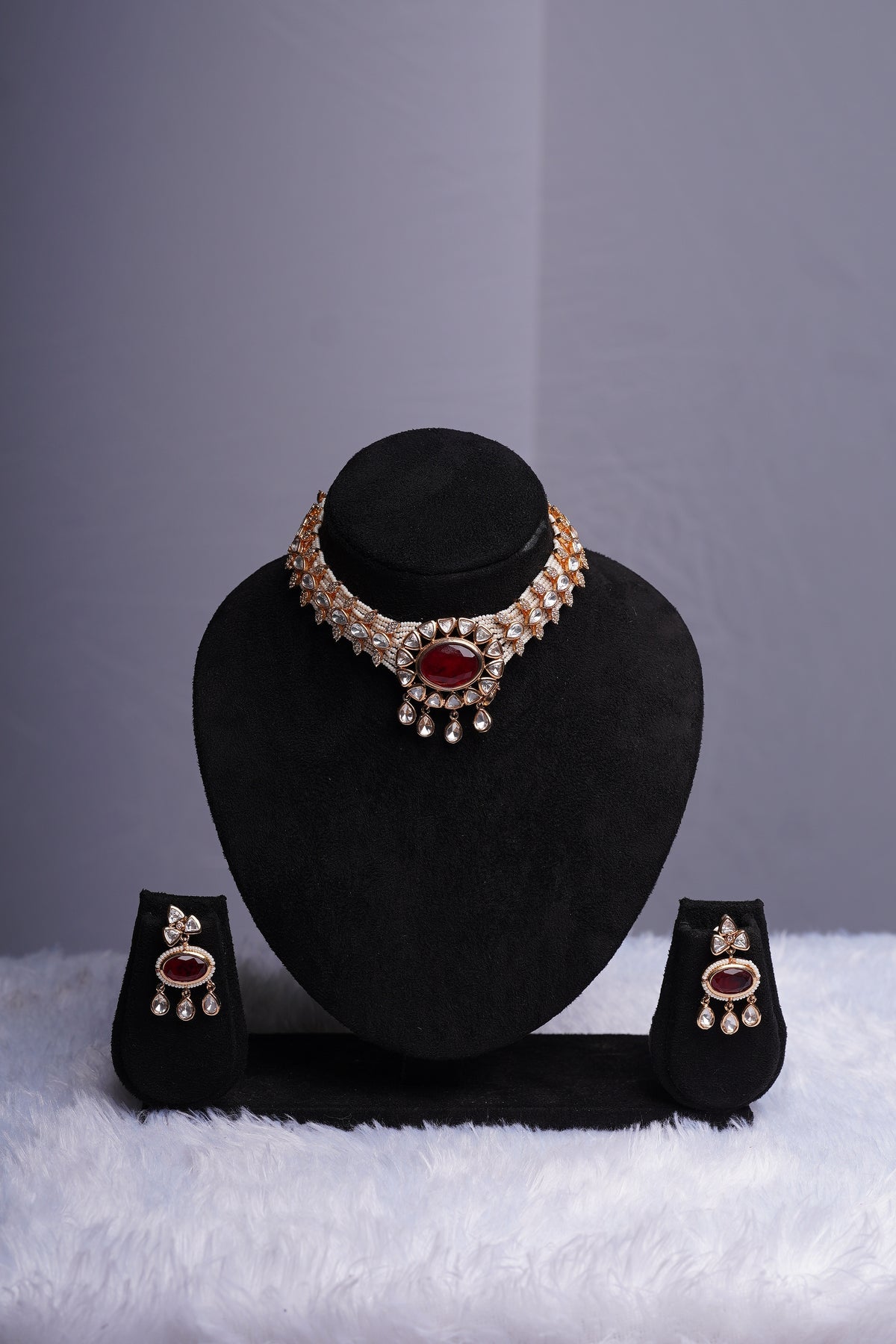 Ruby Swarovski Choker Set
