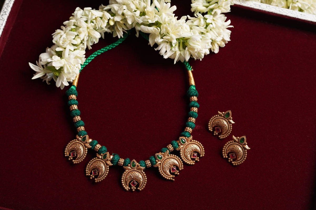 Chandrakala Emerald Set