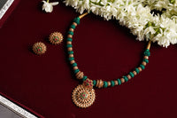 Green Thread Pendant Set